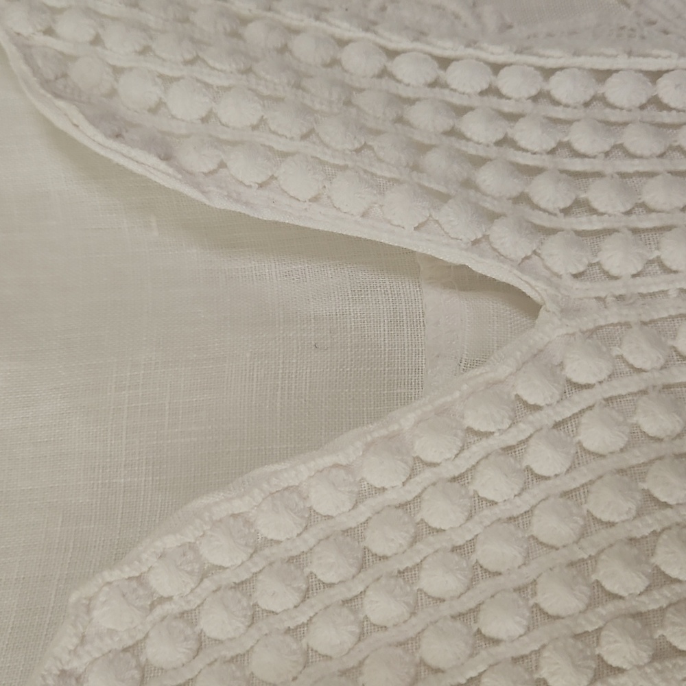 Marina Gigli White Linen Sleeveless Embroidered Blouse Size‎ Small - Picture 6 of 13